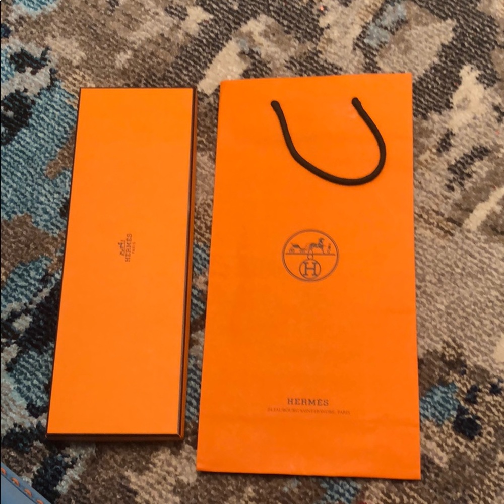 Hermès tie box and bag